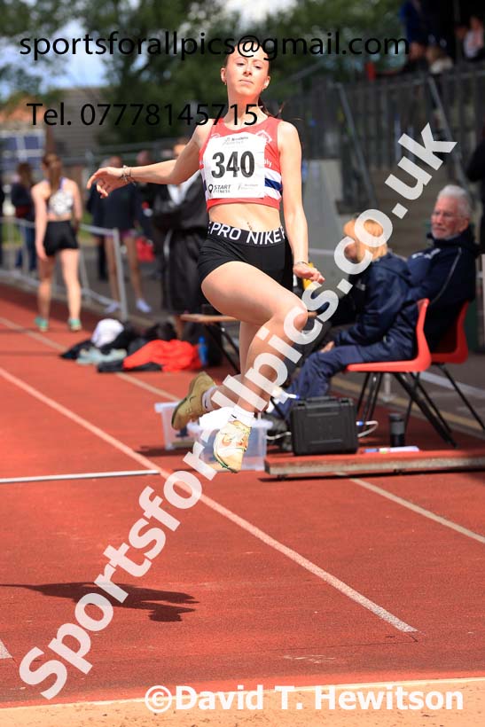 Womens Under-20s triple jump, 2024 Northern Senior and Under-20s Track and Field Champs, Middlesbrough.  Photo: David T. Hewitson/Sports for All Pics